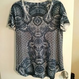 Style & Co. Blue and White Top